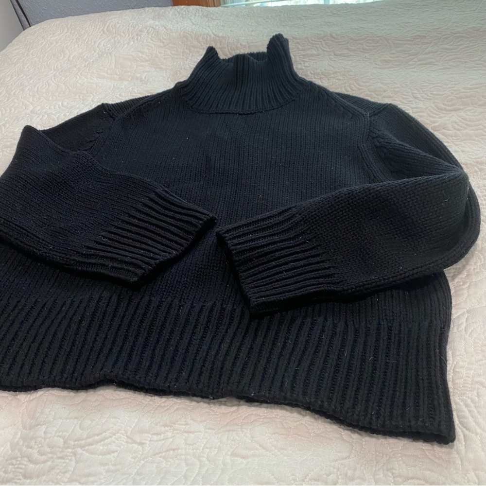 Zara Wool Blend Black Turtle Neck Sweater
